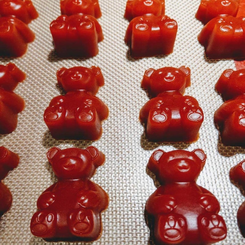 Palksky 20 Cavity Large Gummy Bear Mold/Big Bear Crayon Mold for Brownie Muffin Chocolate Ganache Jelly Pralines Caramels Candy Soap Bar Bath Bomb Mould - Image 4